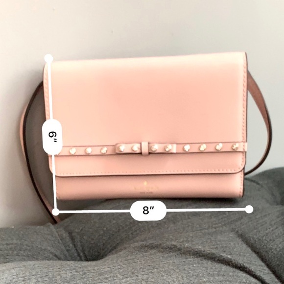 NWT Kate Spade leather jeweled crossbody blush - Picture 7 of 8